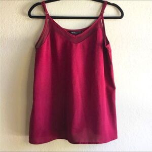 Burgundy red spaghetti strap mesh camisole